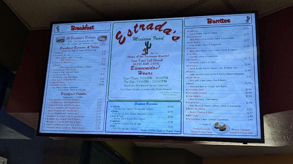 Estrada's Mexican Food Menu image 2